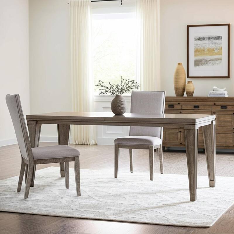 HomeRoots Set of Two Gray Fabric And Solid Wood Dining Side Chairs - 19.80 in. x 41.00 in. x 27.17 in. - Set of 2 - 19.80 in. x 41.00 in. x 27.17 in. - Gray