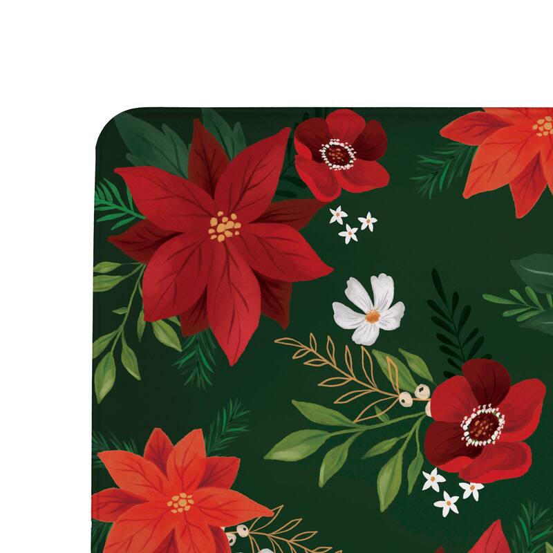 Holiday Flower with Leaf Anti-Fatigue Door Mat - 40" x 20"