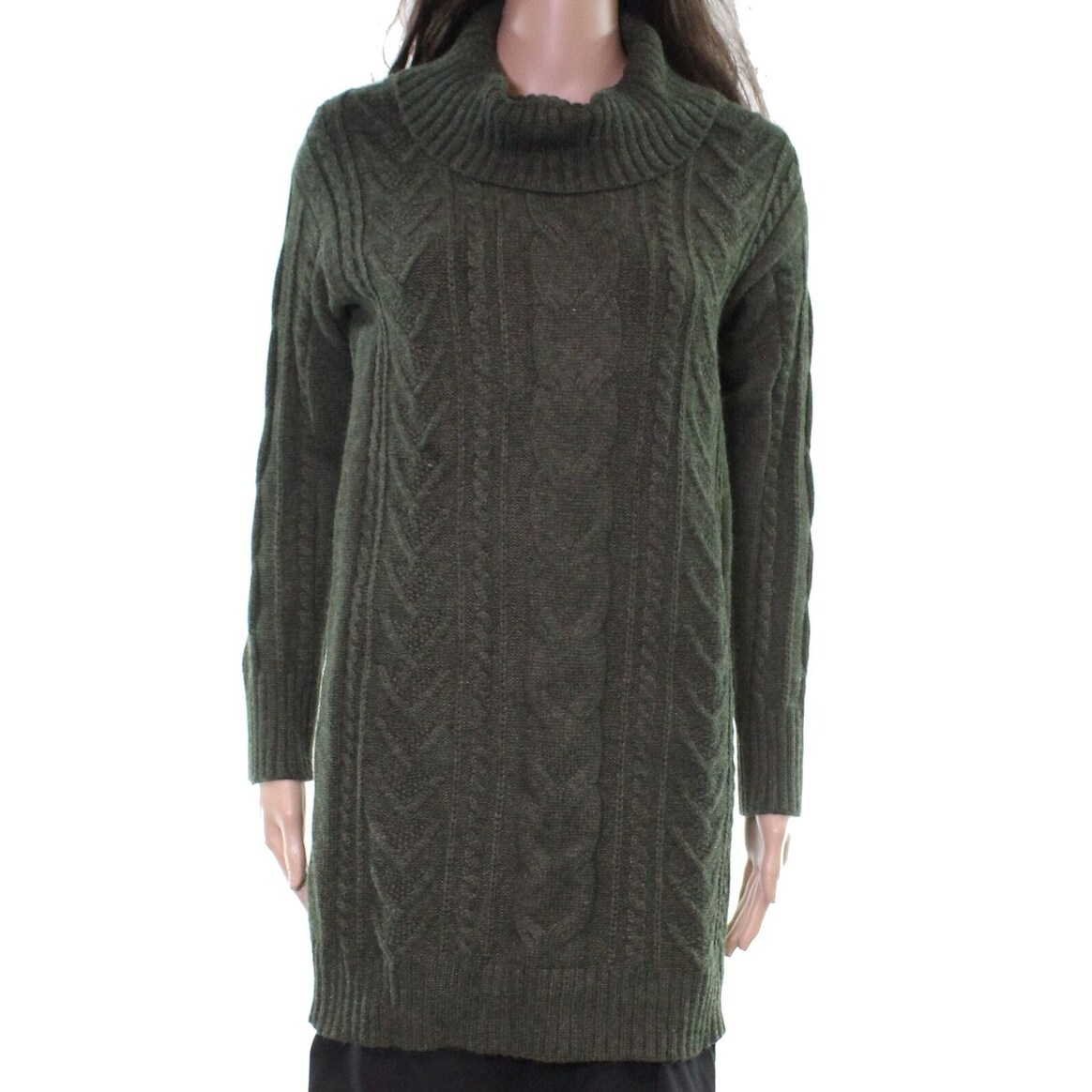 olive green cable knit sweater