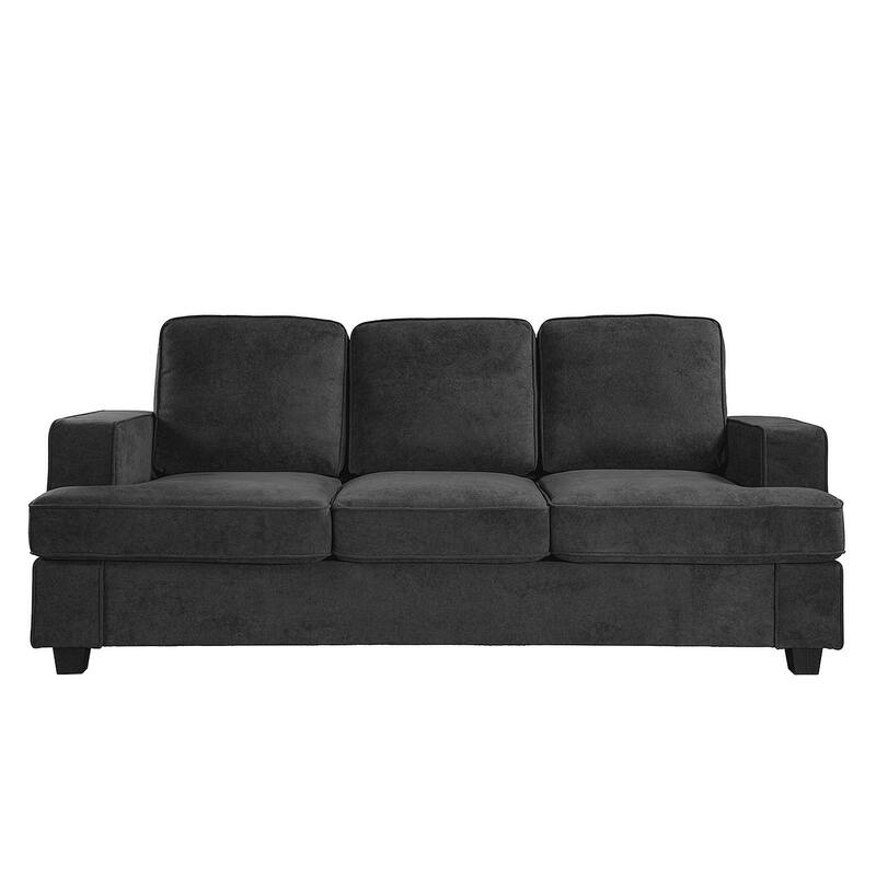 Modern Velvet Sofa, Comfortable 3 Seater Couch With Deep Seating And High-Density Foam, Loose Back Cushions