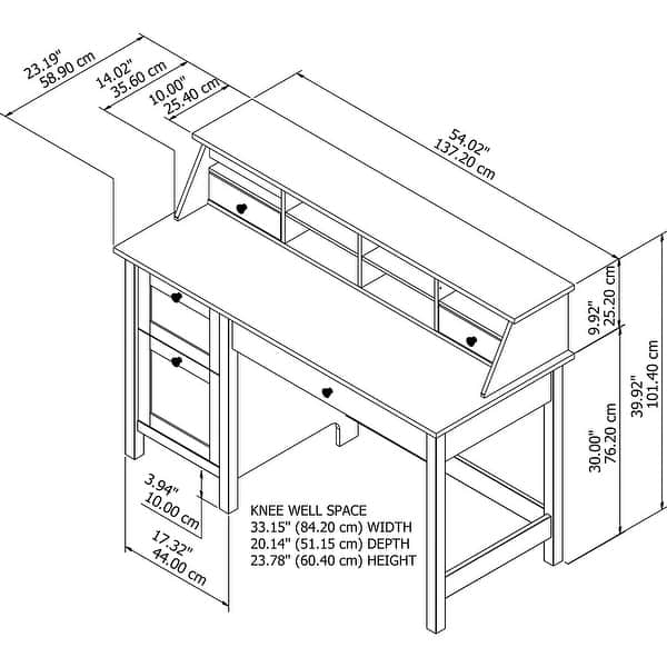 Mayfield 54W Computer Desk with Desktop Organizer by Bush Furniture ...
