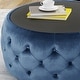 preview thumbnail 7 of 16, Chana Glam Velvet and Tempered Glass Coffee Table Ottoman by Christopher Knight Home