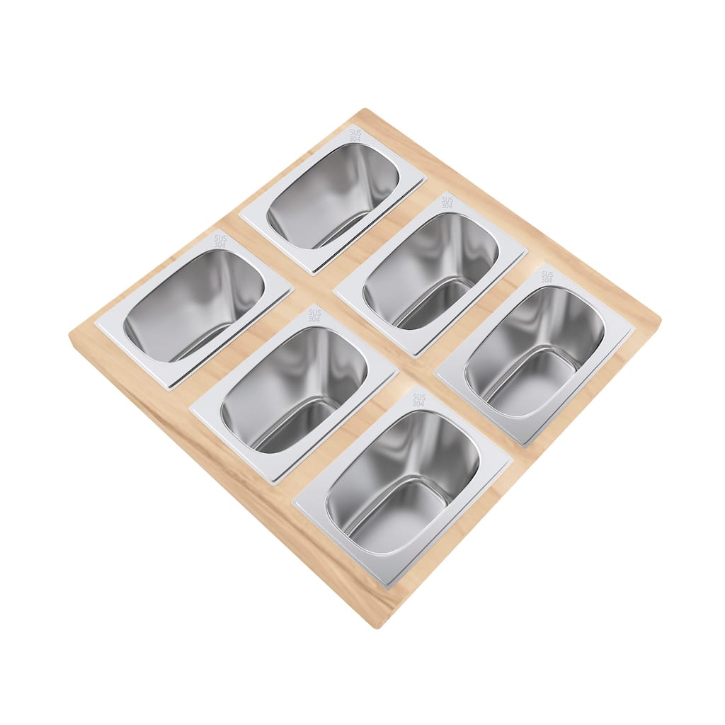 Swiss Madison SM-KA792 15-3/4" x 16-3/4" Condiment Serving Board with - Stainless Steel