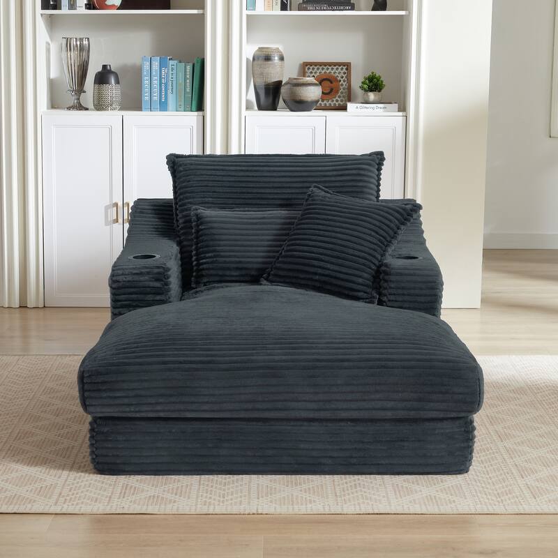 Rossetta 47'' Modern Comfortable Unique Cushion Design Cushioned Compression Corduroy Sofa with Spacious Depth