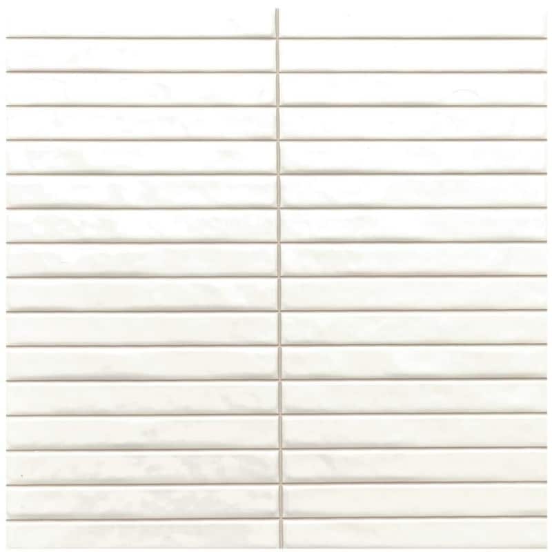 Castilla 14x14 Glossy Porcelain Textured Ribbed Tile - Wall, Backsplash