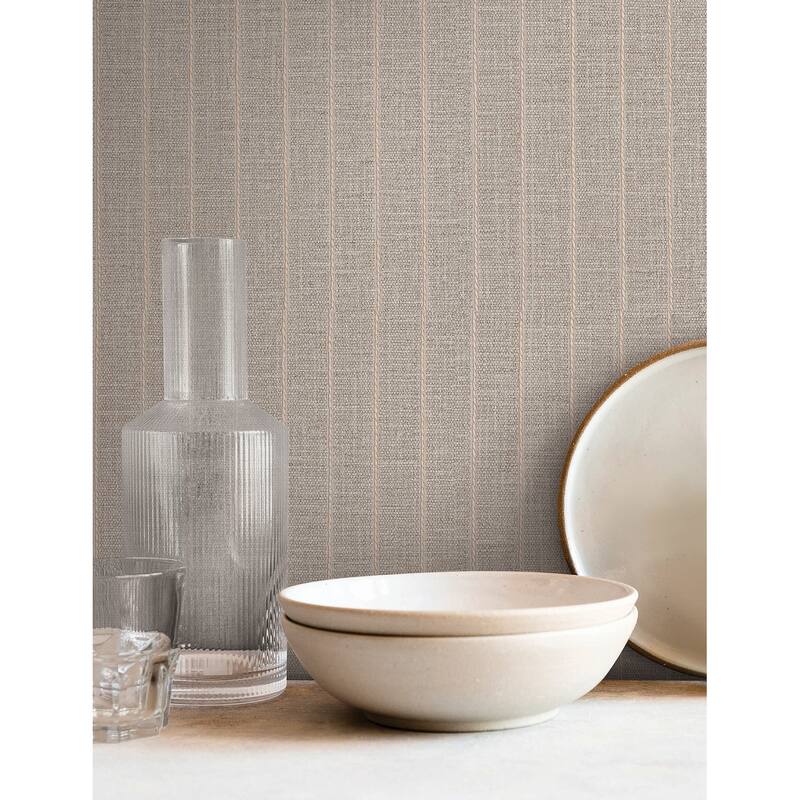York Wallcoverings Cording Stripe Smoke Wallpaper