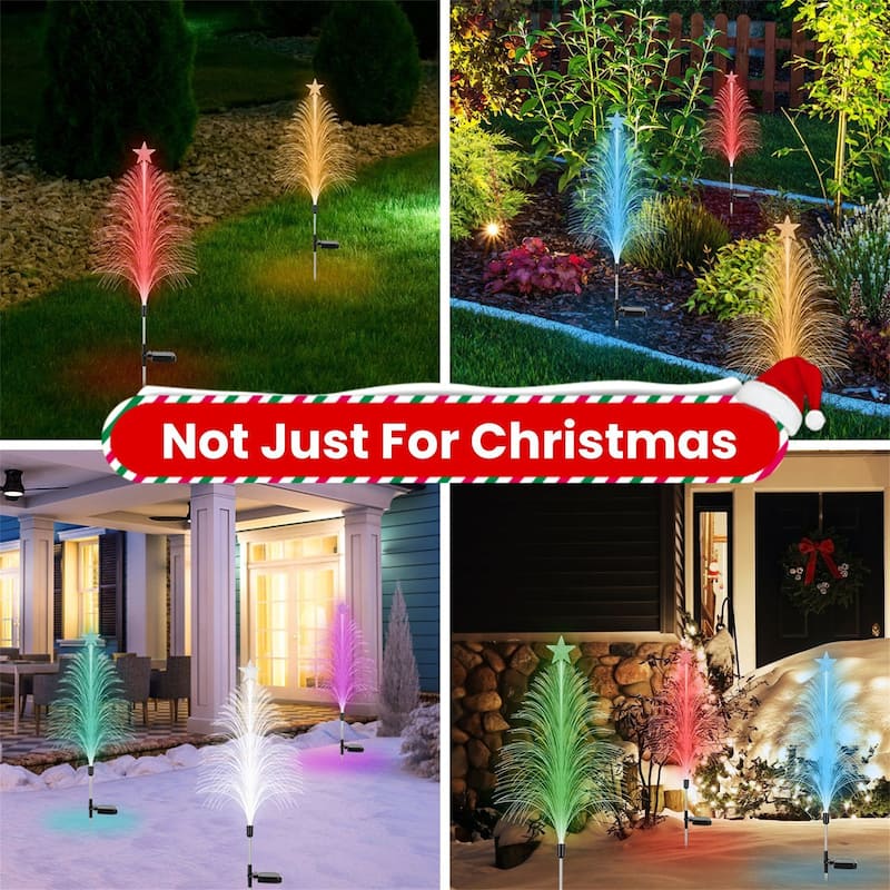 4Pack 7 Color Changing Solar Christmas Tree Lights - Colorful
