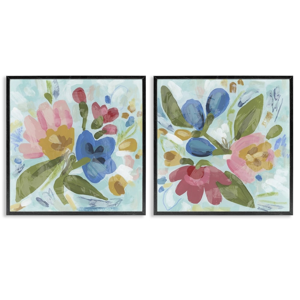 Stupell Eclectic Flower Bundles Framed Giclee Art Design By June Erica Vess (Set of 2)