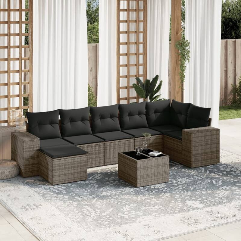 vidaXL Garden Sofa Set - Grey With table