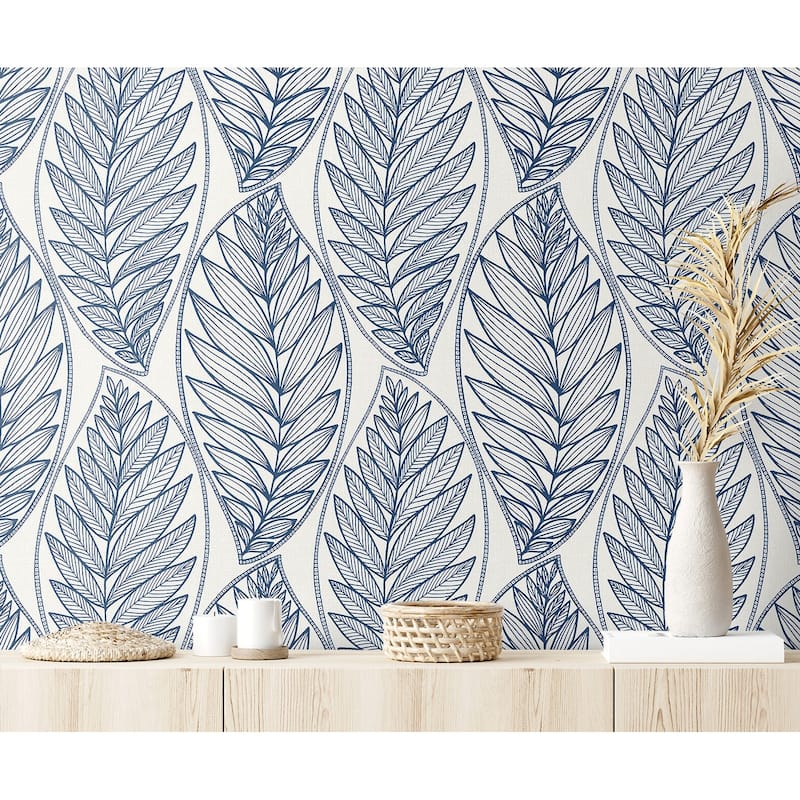 Seabrook Designs Kira Leaf Husk Unpasted Wallpaper