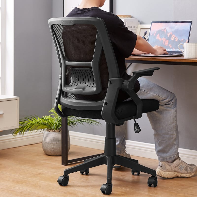 Javlergo Office Chair Mid Back Swivel Lumbar Support Desk Chair, Computer Ergonomic Mesh Chair with Armrest