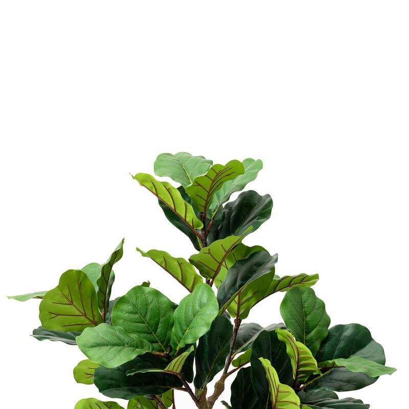 Glitzhome 3ft-6ft Set of 2 Artificial Olive Trees/ Bamboo/ Ficus with Ceramic Planters Real Touch