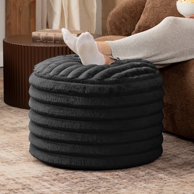 Jaxx Paran Pouf - Fluffy Faux Fur Ottoman for Modern Interior Design
