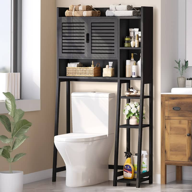 Moasis Bathroom OverTheToilet Bamboo Storage Organizer with