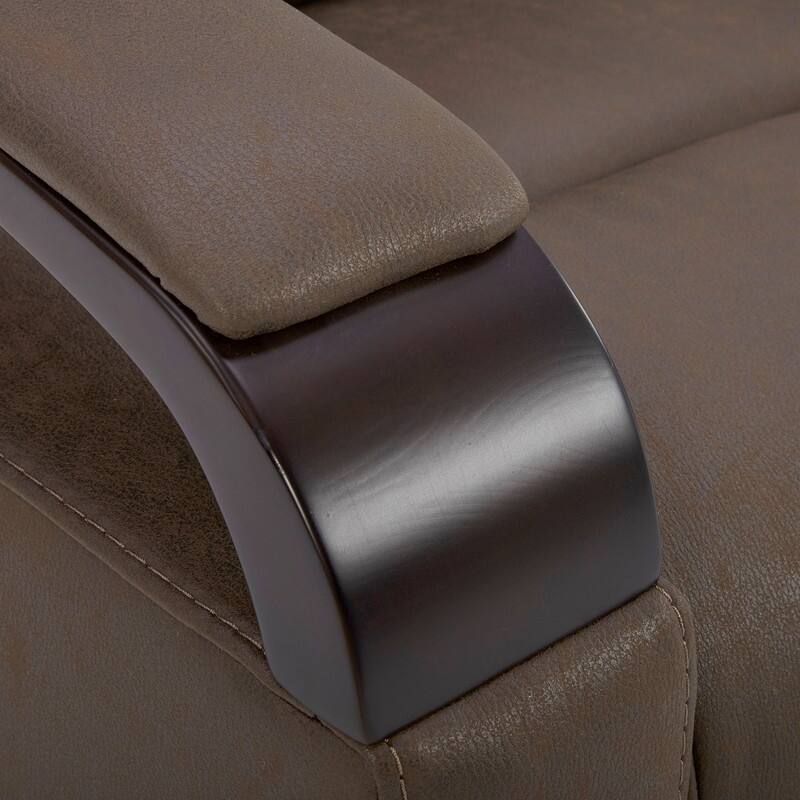 Spruce & Spring Regan Leather Power Recliner Swivel Glider Rocker with Power Headrest