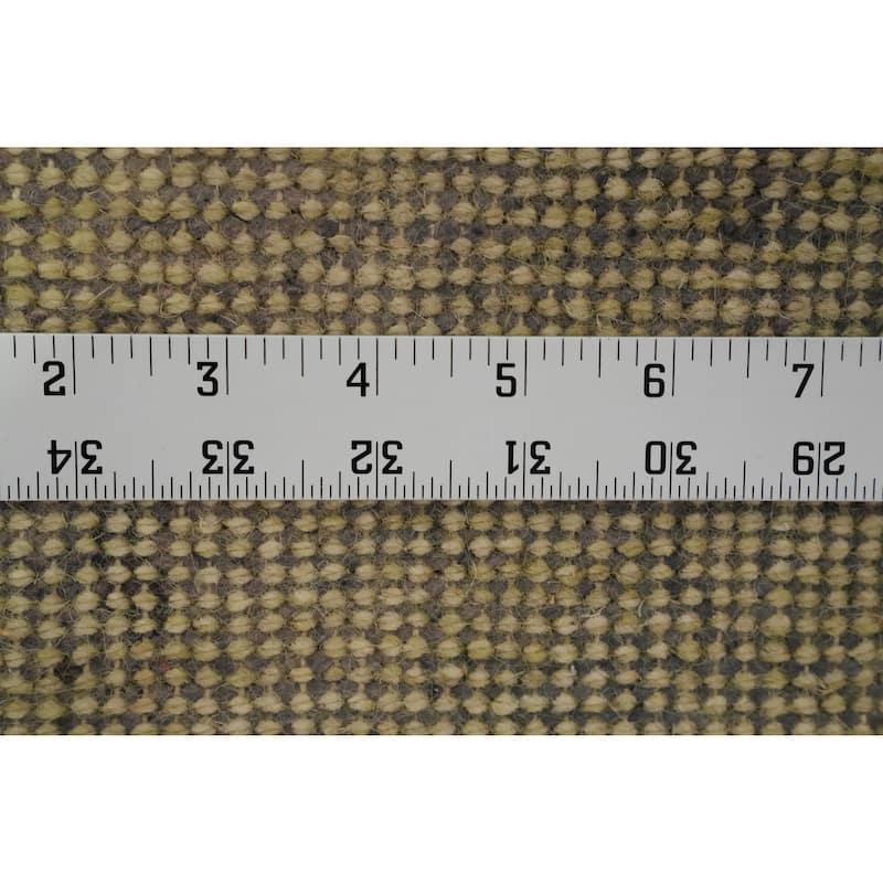 Hand Knotted Oriental 100% Wool Carpet Modern Modern Green Gabbeh Runner Rug - 9' 10'' X 2' 8''