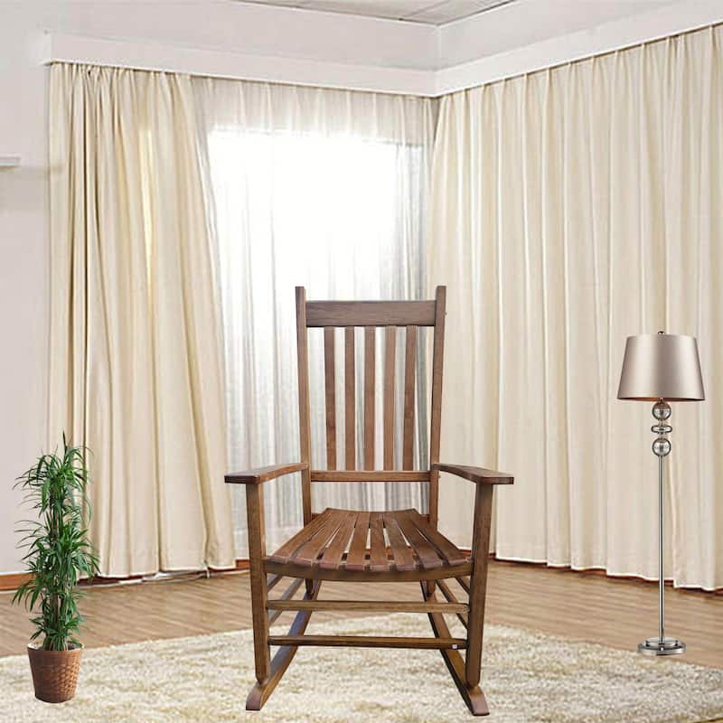 Outdoor Wooden Porch Rocker Chair, Without Mat for Balcony Backyard Lawn