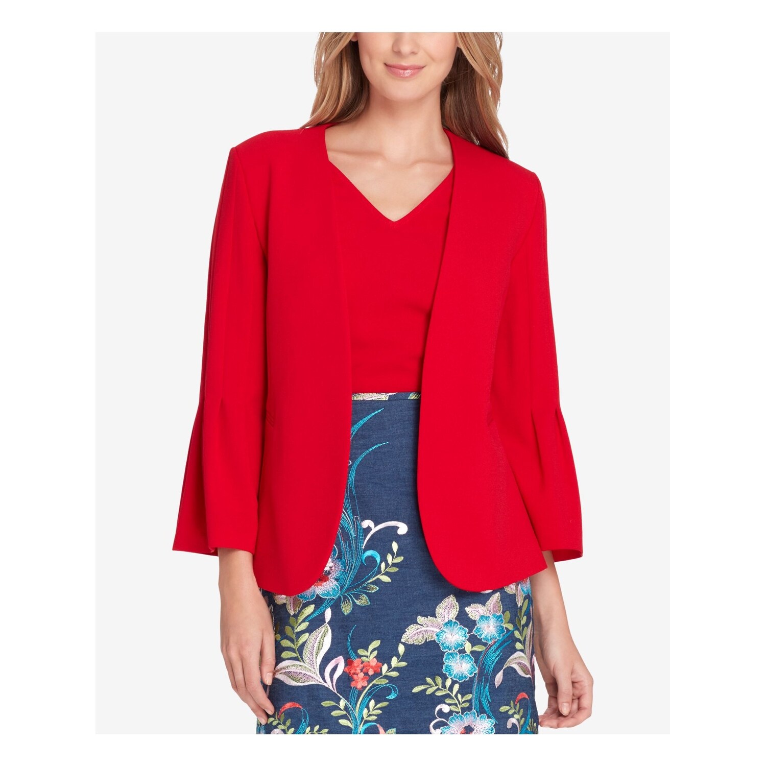 Shop Tahari Womens Red Blazer Wear To Work Jacket Size 6