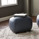 preview thumbnail 3 of 112, KINWELL 23" Wide Faux Leather Upholstered Ottoman Footrest, PU Entryway Footstool Set of 1 - Navy