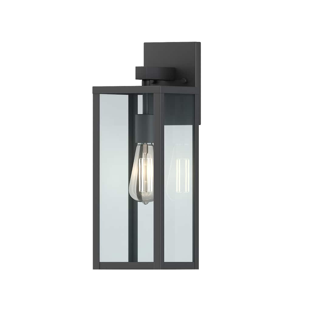 1-Light 17.25'' H Matte Black Outdoor Wall Lantern Sconce