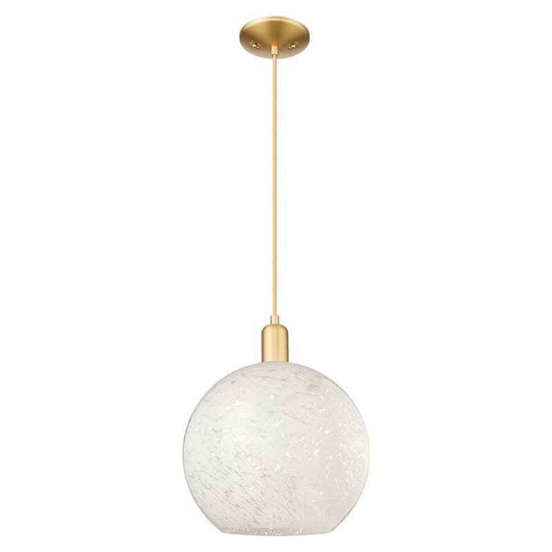 Innovations Lighting Endless Possibilities Arcadia - White Mouchette - 1 Light 12" Cord Hung Mini Pendant - Satin Gold