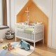preview thumbnail 19 of 50, 5-in-1 Convertible Crib, Easily Converts from Baby Crib to Toddler Bed, 3 Position Adjustable Height Mattress Support System White