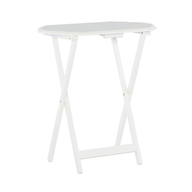 Hedda Folding Snack Tray (Set of 2) - White
