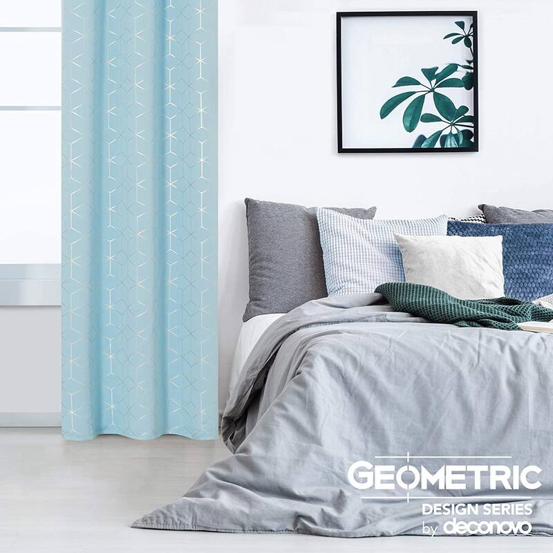 Deconovo Colorful Blackout Gold Honeycomb Curtains 42 Width(2 Panel)