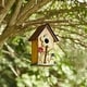 preview thumbnail 3 of 62, Glitzhome 10"H Multicolor Cute Distressed Solid Wood Birdhouse with 3D Flowers