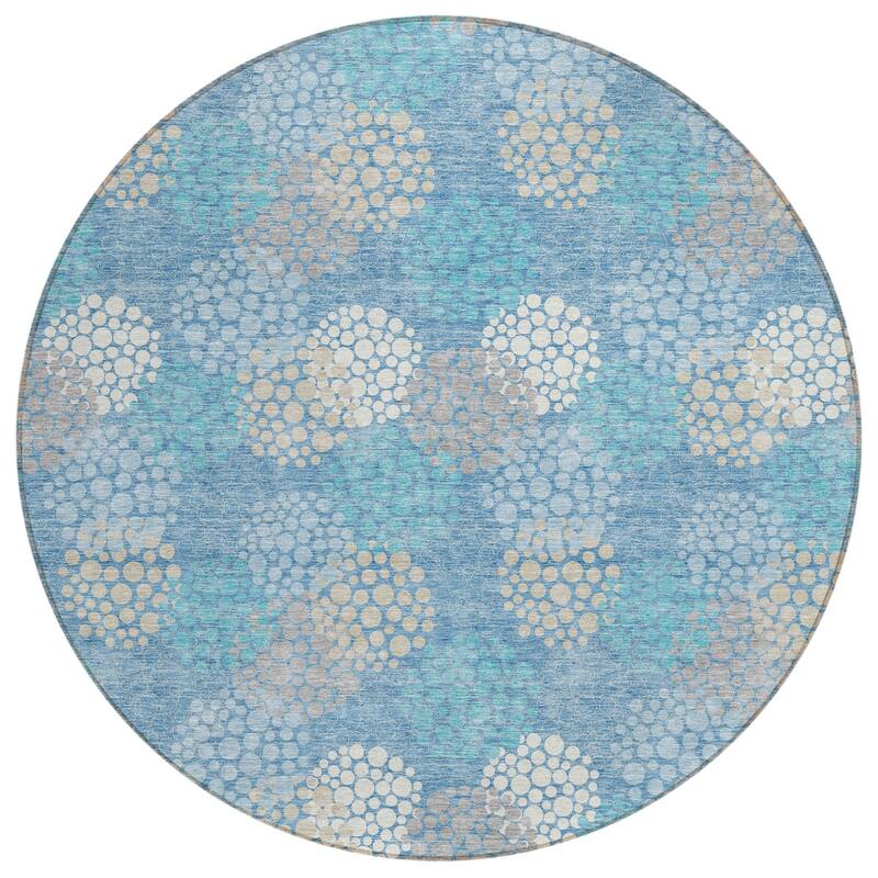 HomeRoots Polka Dot Transitional Rectangle Outdoor Rug