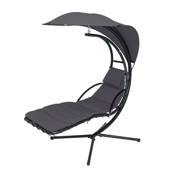 Maypex 73 in. Steel Floating Chaise Lounge with Cushion and Stand Bed