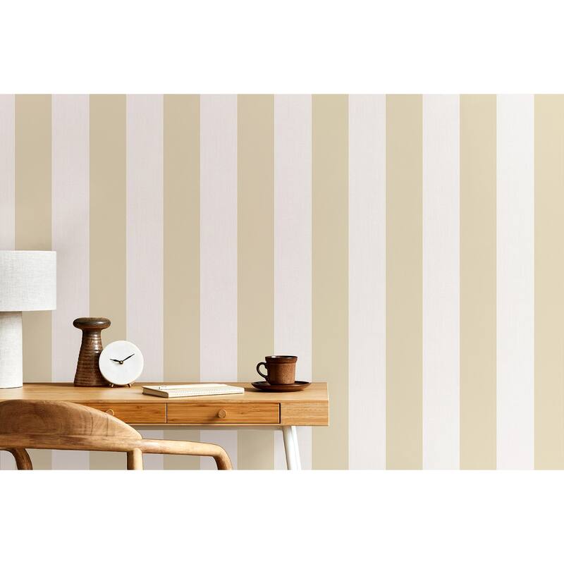 Fine Decor Tavish Light Yellow Stripe Wallpaper