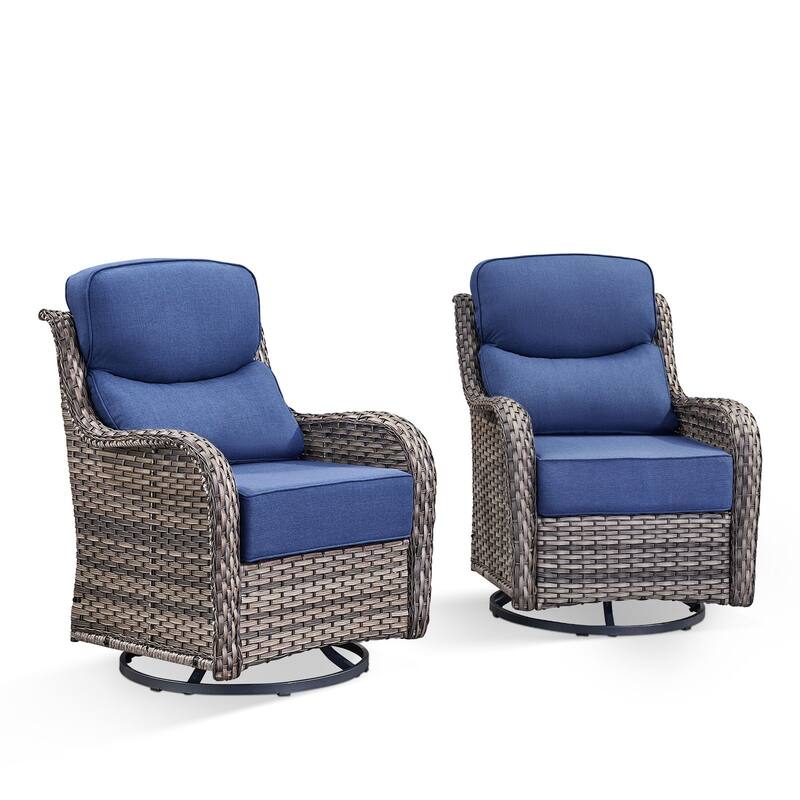 Outdoor Swivel Glider Rattan Chair Set