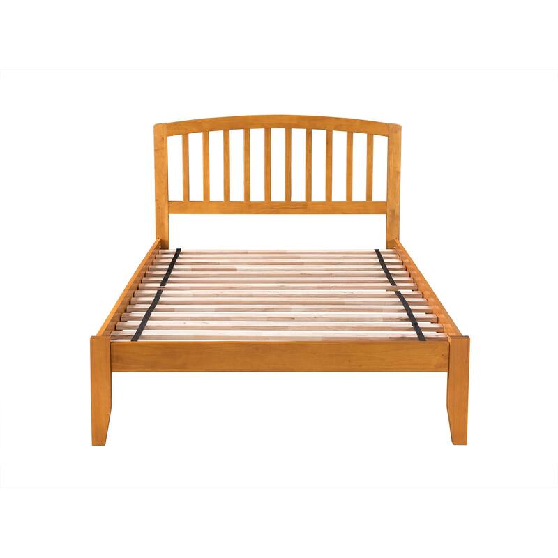 King Platform Bed - Handmade Home Espresso Finish - Sturdy Design, Open Footboard - 62.62"L x 82.5"W x 50"H