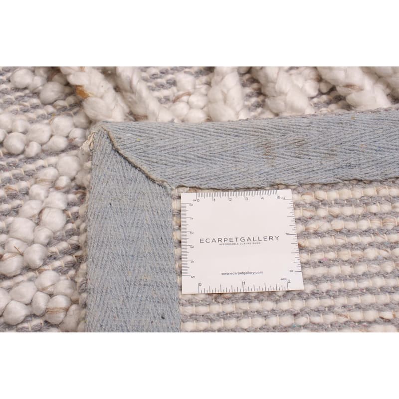 ECARPETGALLERY Braid weave Sienna Cream Wool Rug - 2'3 x 7'8