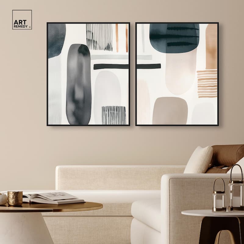 Floating Shapes I Canvas Set of 2 by Art Remedy
