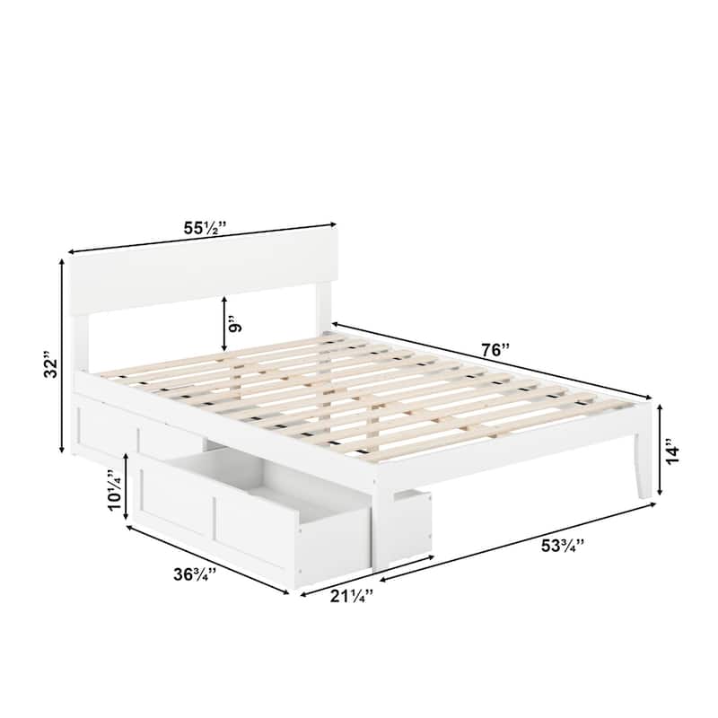 AFI Boston Platform Bed with Storage Drawers