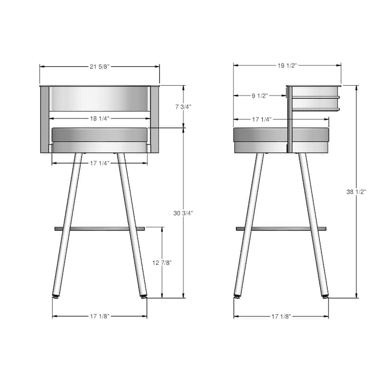 Amisco Eller Swivel Counter and Bar Stool