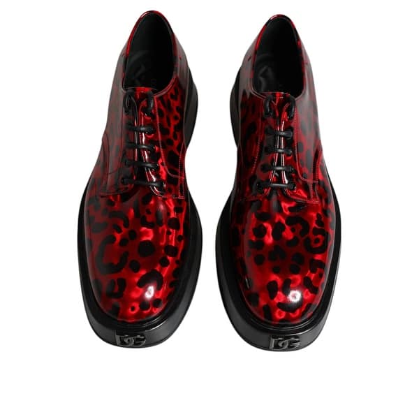 Dolce & Gabbana Red Leather Lace Up Trekking Dress Shoes Dolce Gabbana | Designer Fashion outlet, Authentic Formal  main image 4