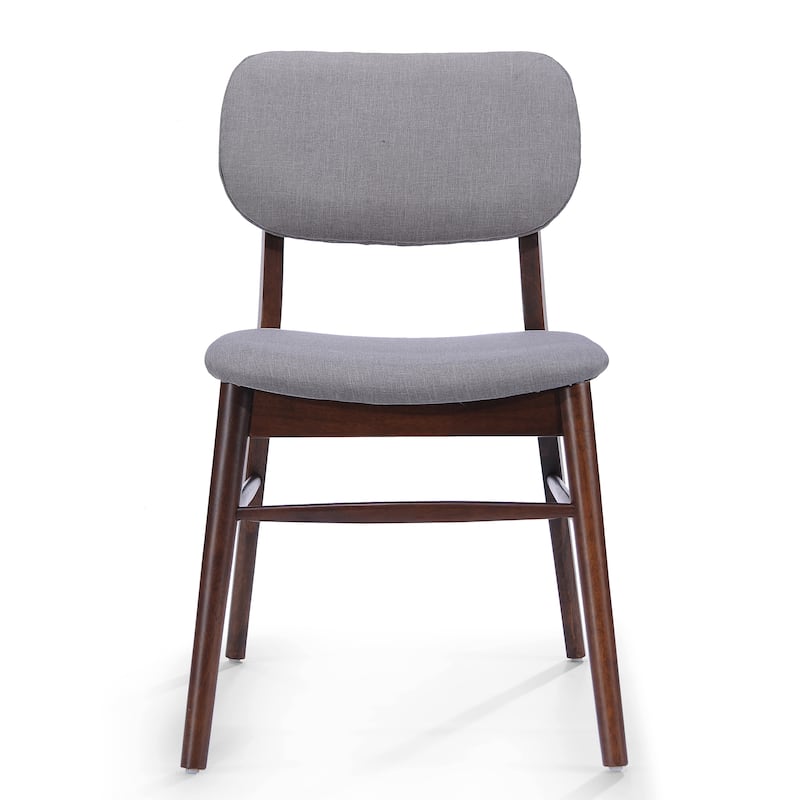 Roomfitters Mid-Century Upholstered Dining Chairs with Rubberwood Frame, Set of 2