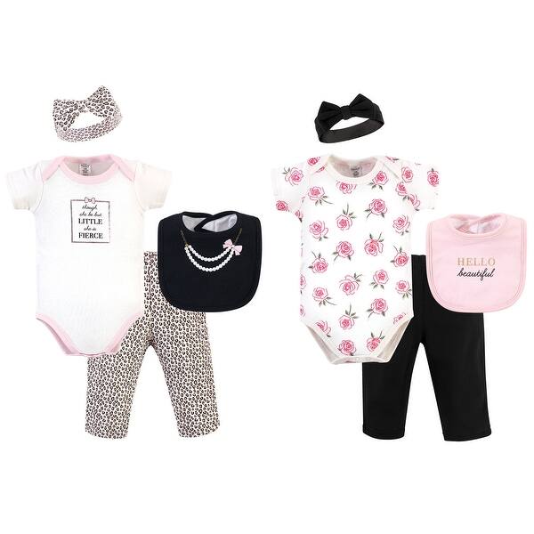 slide 1 of 1, Little Treasure Baby Girl Boxed Gift Set, Leopard Rose, 0-6 Months - Leopard Rose 0-6 Months - Leopard Rose