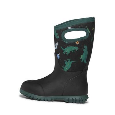 Bogs Outdoor Boots Boys Jurassic Dinosaur WP Black Multi-Color 73254