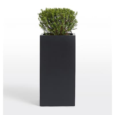 Fremont 10"W x 10"D x 19.7"H Fiberstone Square Tall Planter - 10" x 19.7"