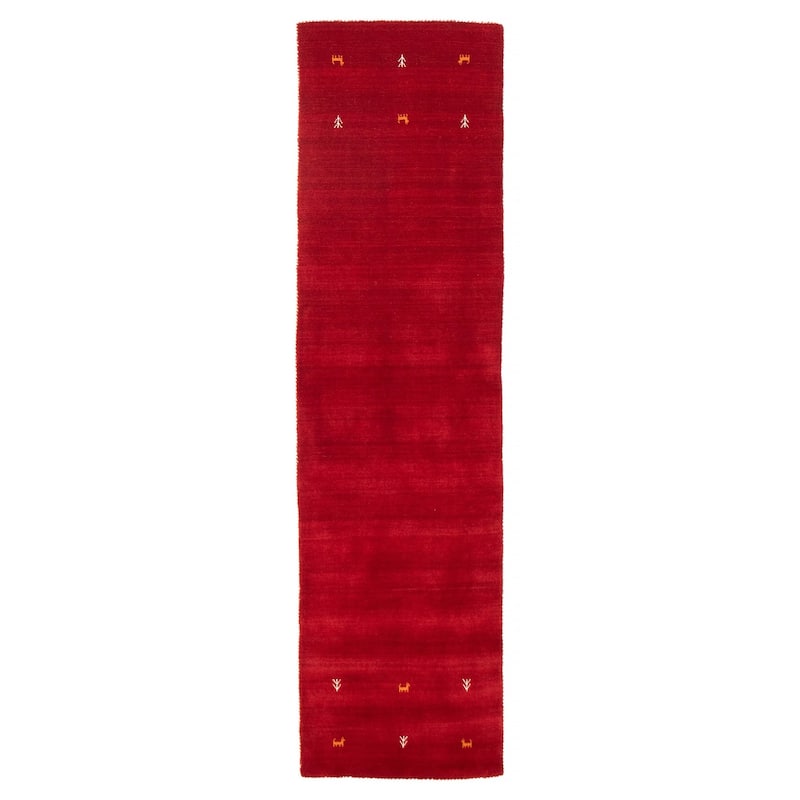 Kashkuli Gabbeh Red Rug 2'7" x 9'10" - 2'7 x 9'10 - Red - 2'7 x 9'10