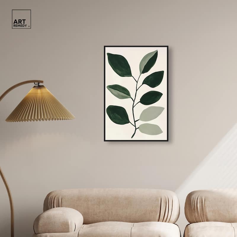 Green and Grey Branch I Canvas by Art Remedy