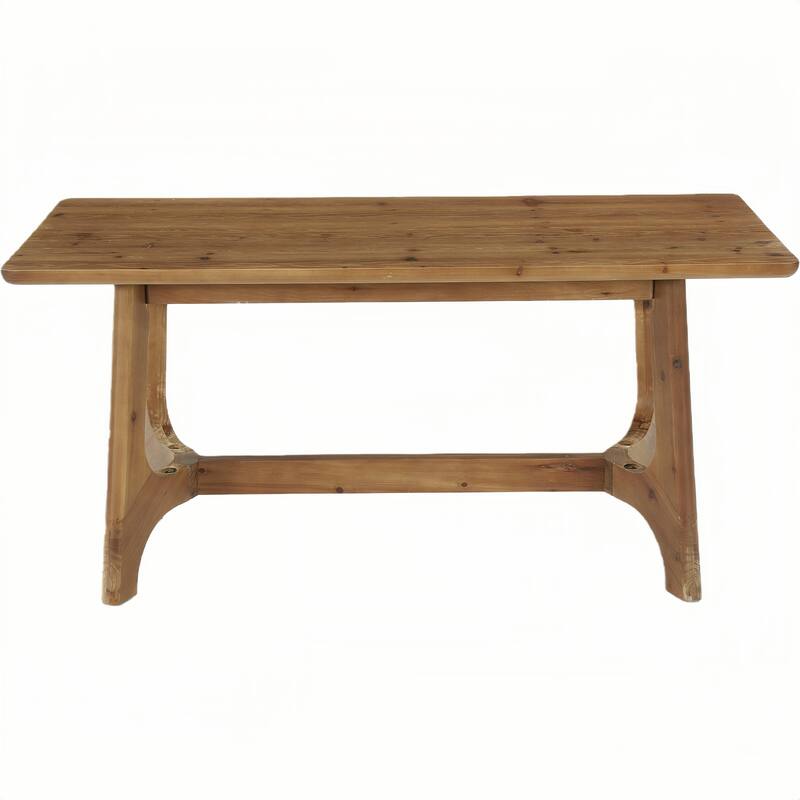 62.99" Solid Wood Farmhouse Dining Table for 4-6 - N/A