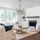 preview thumbnail 5 of 8, LALUZ Farmhouse 6-Light Rustic Wood Classic Chandelier for Living Dining Room