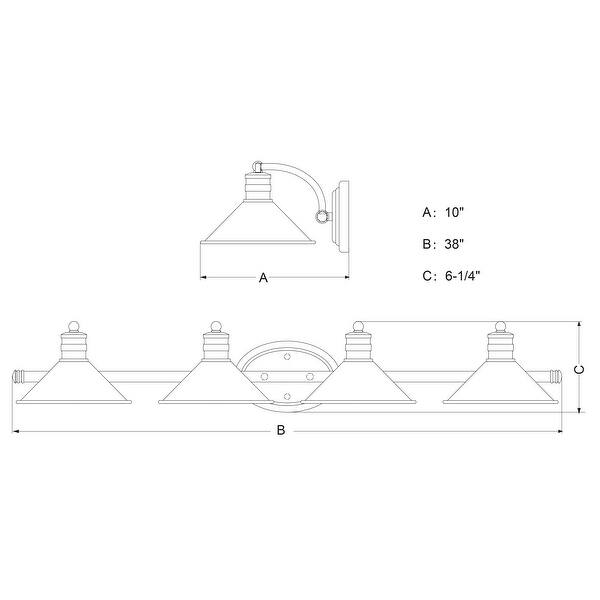 dimension image slide 0 of 2, Akron 4-light Farmhouse Bathroom Vanity Fixture