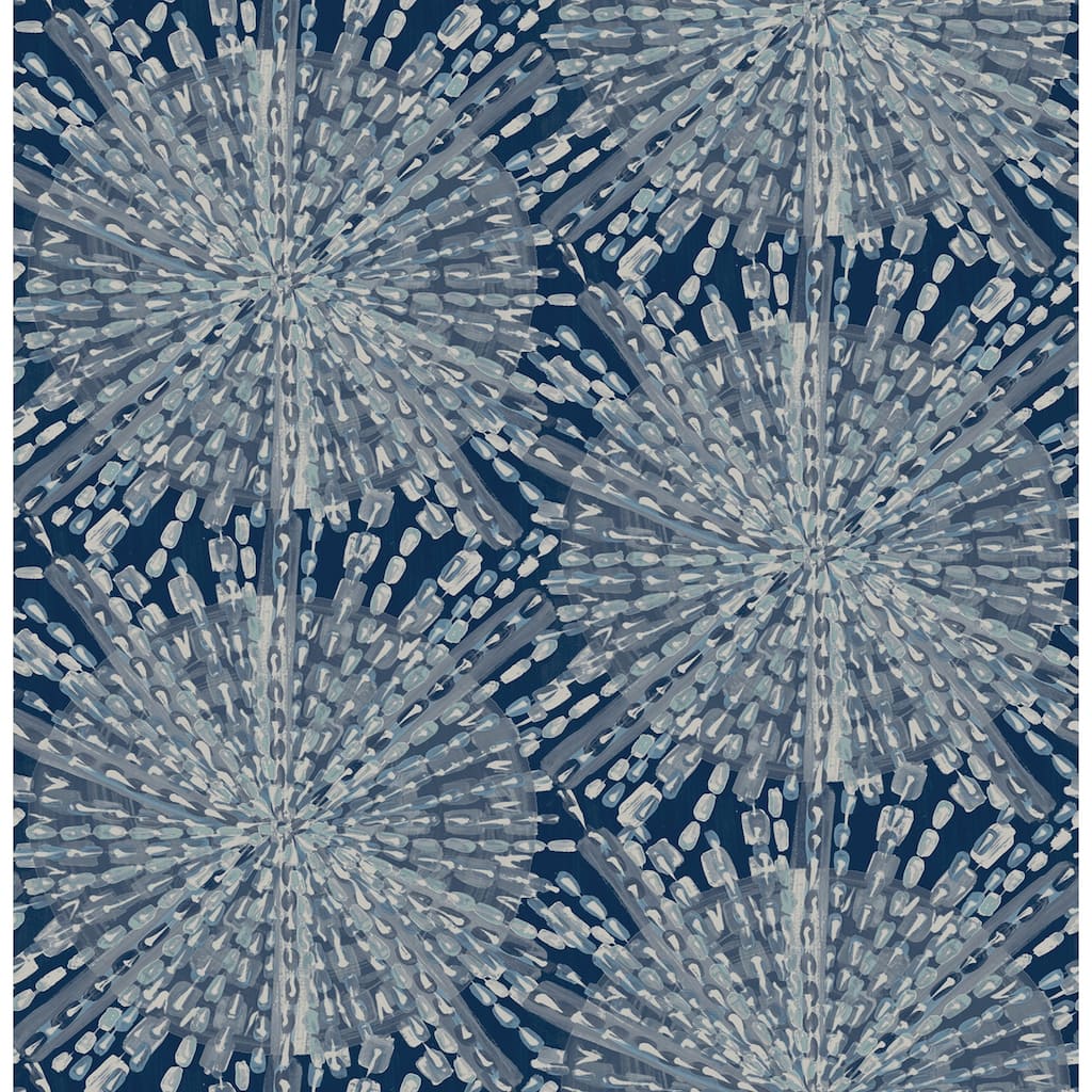 LiLi WhittWhitt Navy Sunburst Peel & Stick Wallpaper