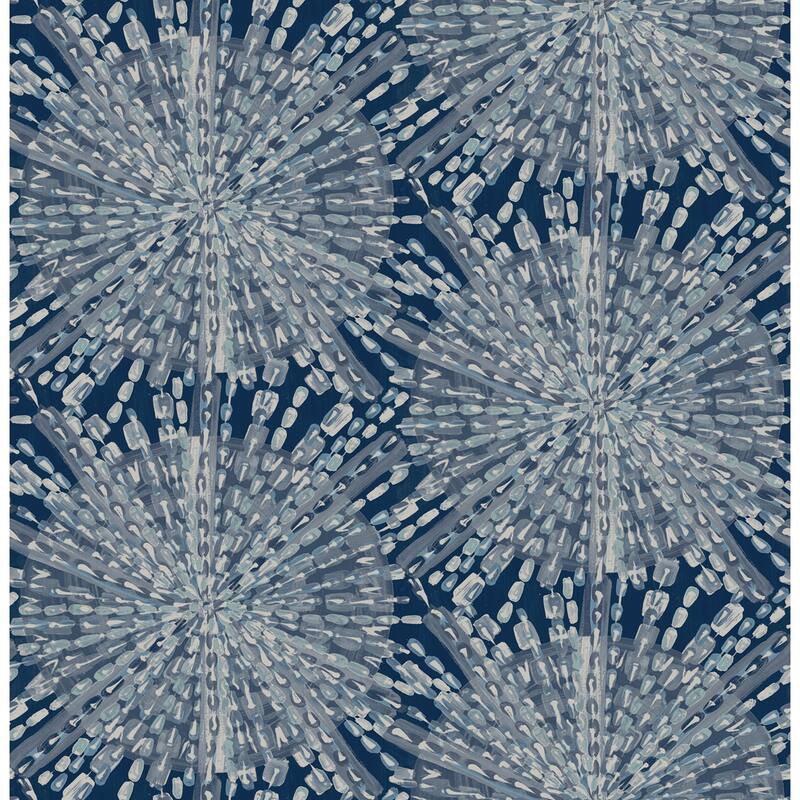 LiLi WhittWhitt Navy Sunburst Peel & Stick Wallpaper